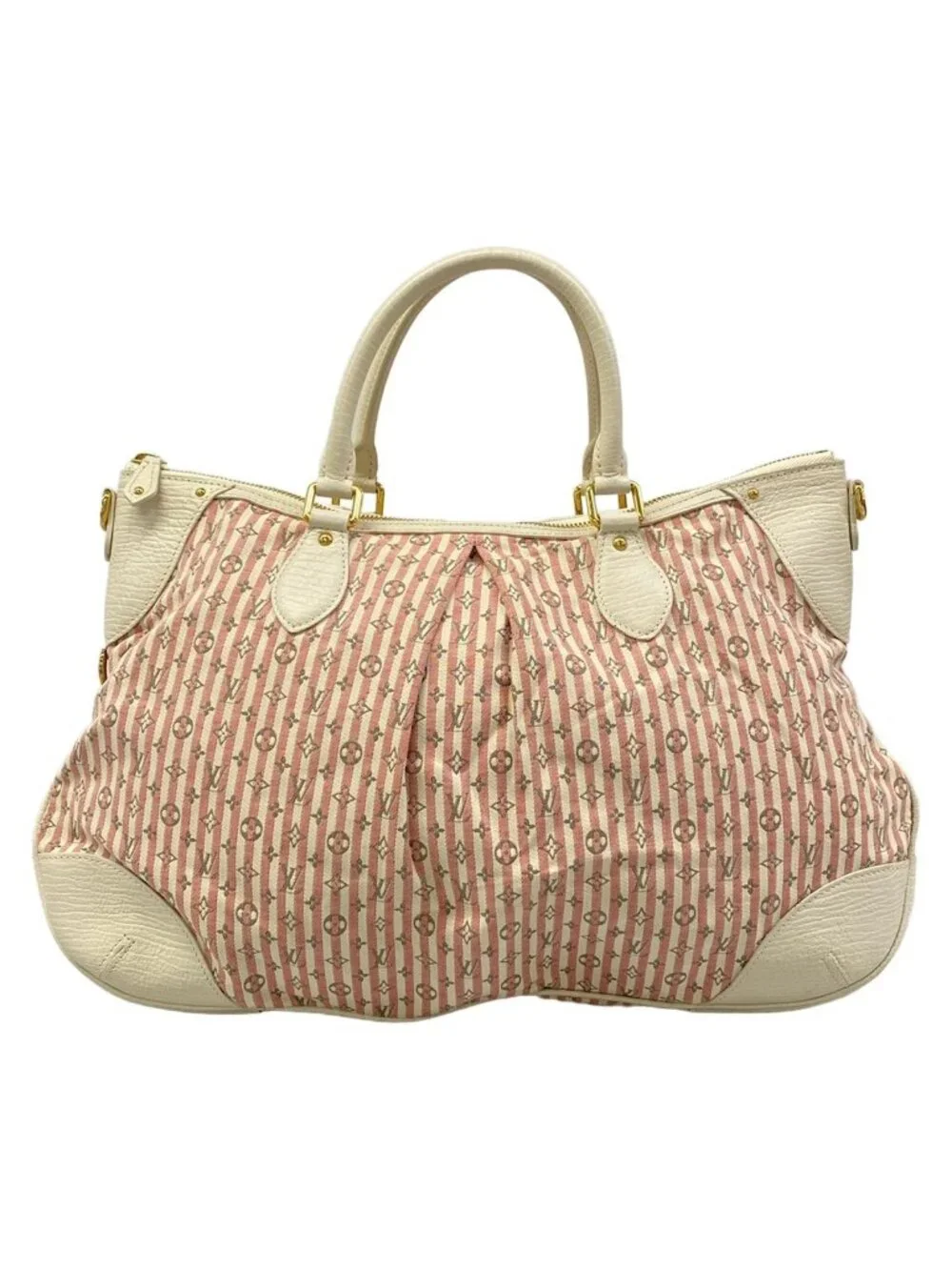 Louis Vuitton Handbag Monogram Mini Lin Croisette Marina GM Rouge Cotton Linen